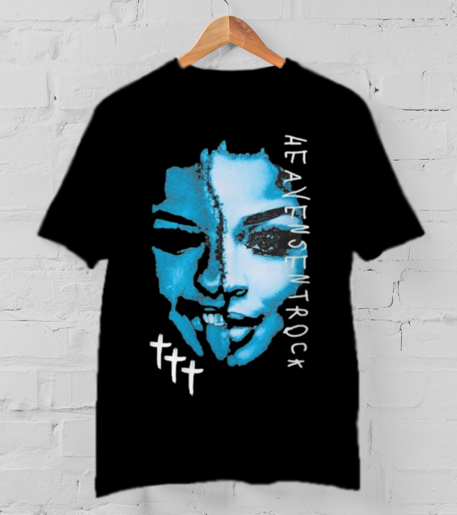 HEAVENSENTROCK Face Blue Art With Cross Symbols T-Shirt