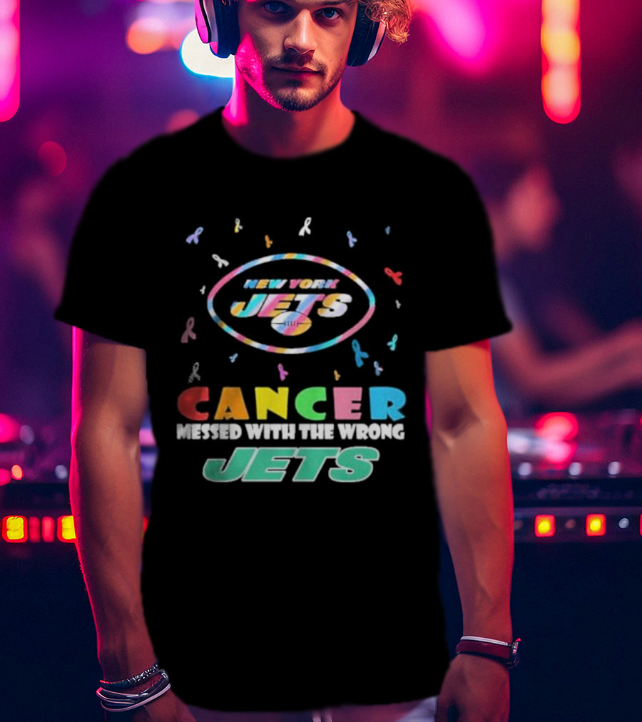 New York Jets Cancer Messed With The Wrong Jets T-Shirt