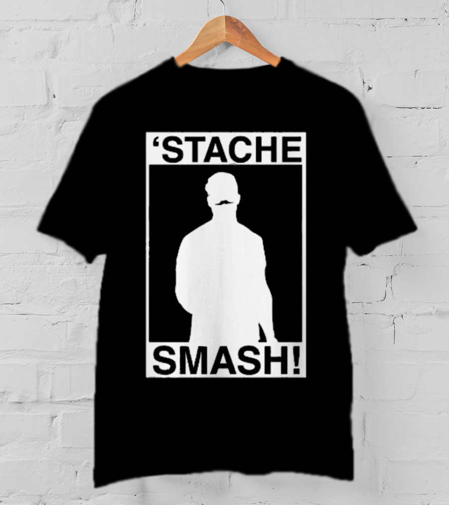 'Stache Smash Silhouette Mustache Bold Contrast T-Shirt