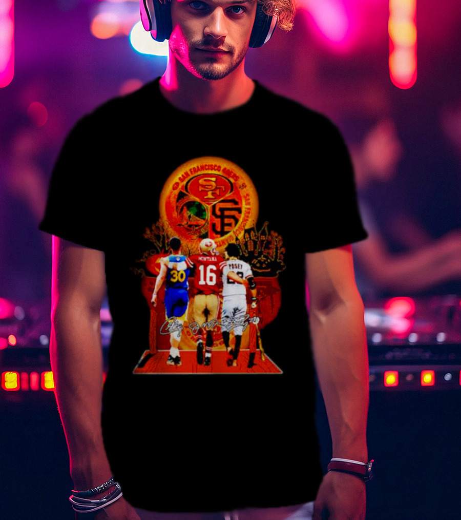 San Francisco 49ers Giants Golden State Warriors Halloween Curry Montana Posey T-Shirt