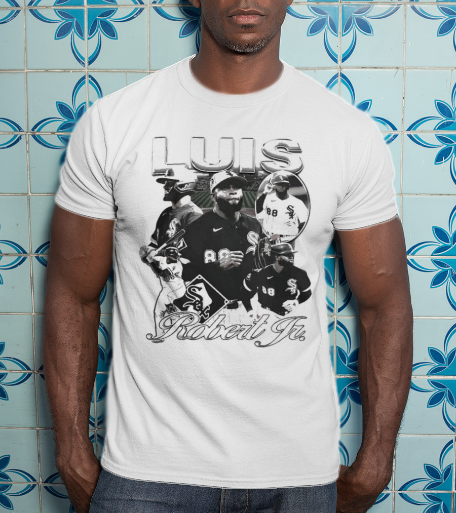Luis Robert Jr. Chicago White Sox Baseball Multi-Image Collage T-Shirt