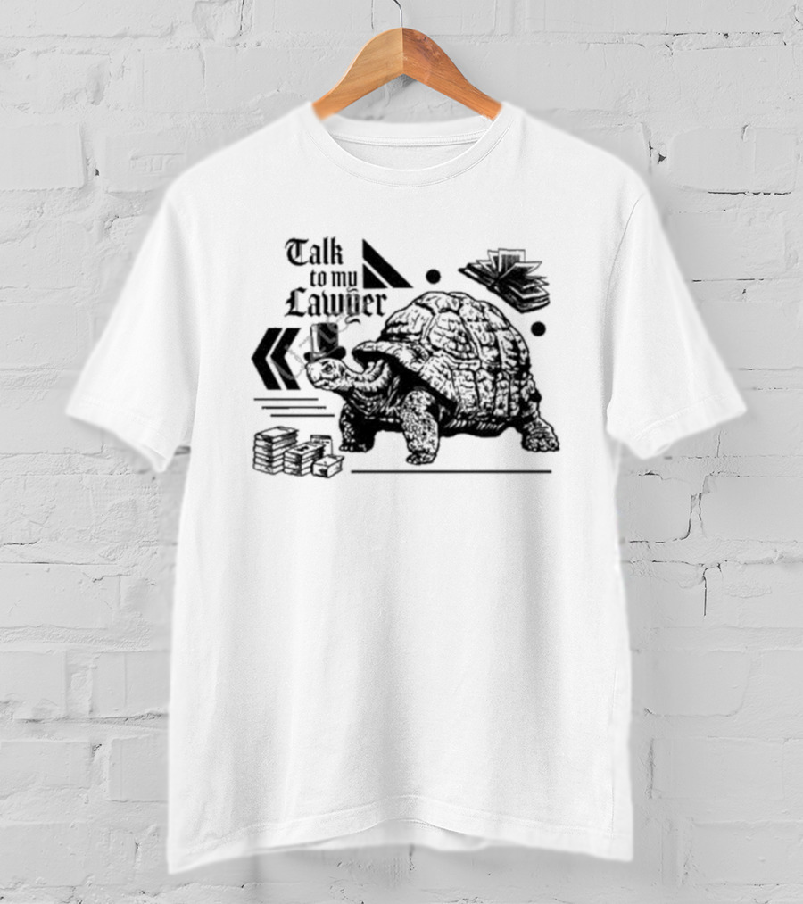 Talk To My Lawyer Turtle With Money And Chevrons T-Shirt