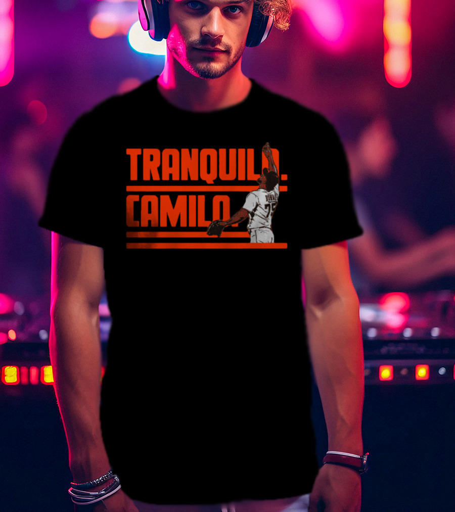 TRanquilo Camilo Doval Baseball Pitcher Iconic Action T-Shirt