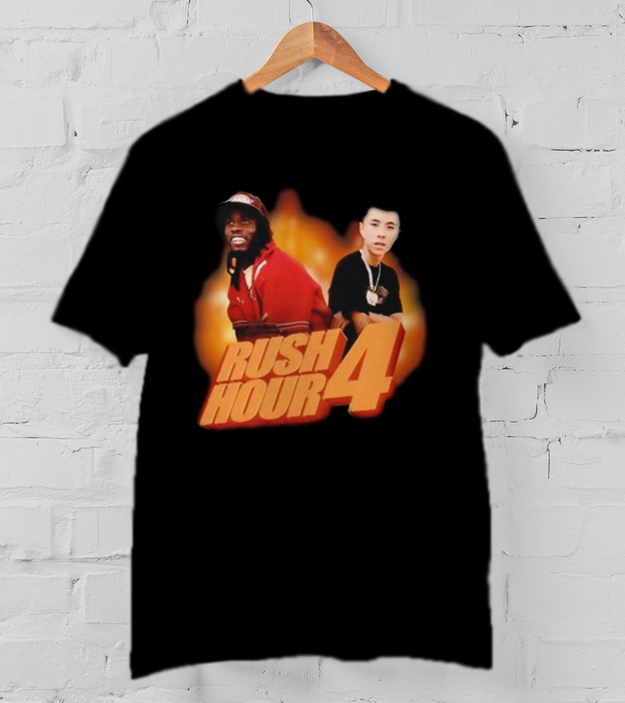Rush Hour 4 Comedy Duo Flame Background T-Shirt