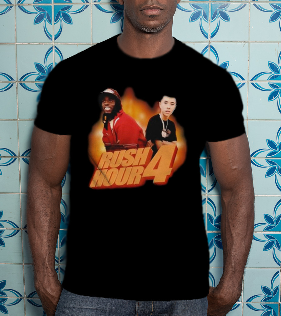 Rush Hour 4 Comedy Duo Flame Background T-Shirt