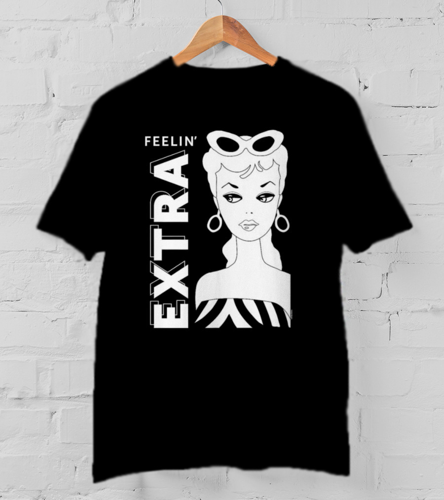 Feelin' Extra Barbie Retro Style Sunglasses And Hoop Earrings T-Shirt