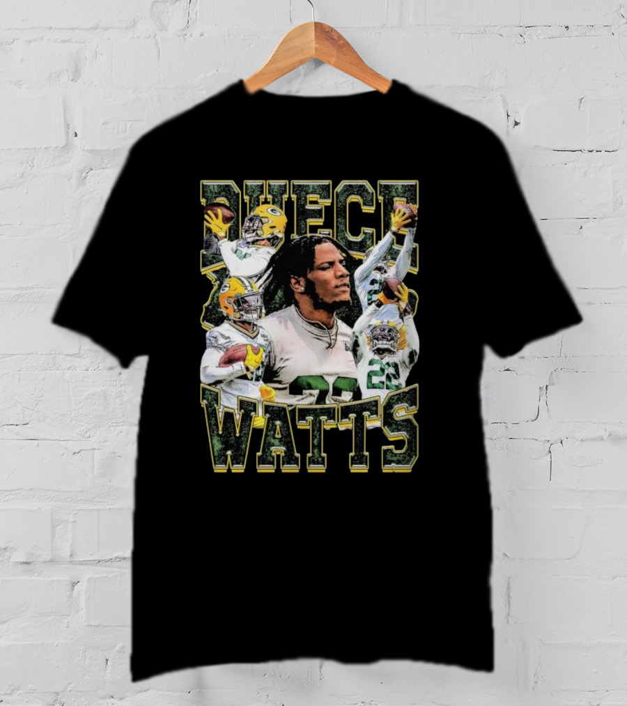 Green Bay Packers Duece Watts NFL Football Player Montage T-Shirt