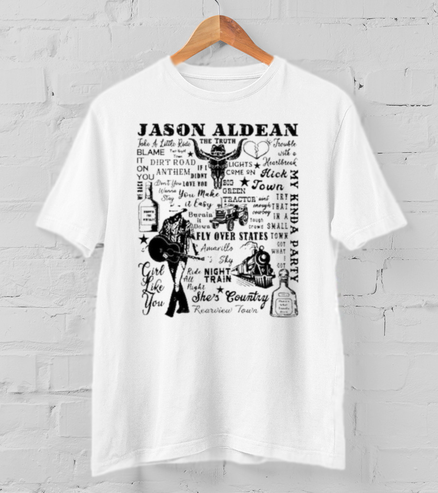 Jason Aldean My Kinda Party Night Train She's Country Girl Like You T-Shirt