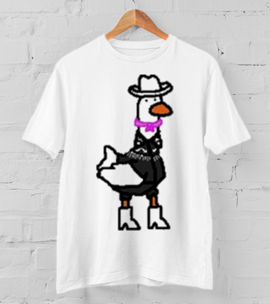 Ryan Goose-Ling Barbie Goose Wearing Cowboy Hat And Pink Bowtie T-Shirt