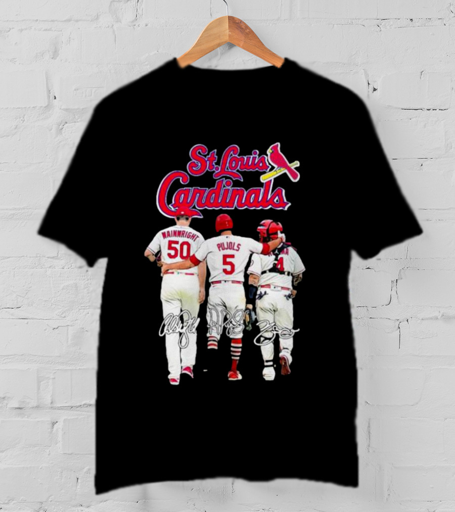 St Louis Cardinals Wainwright Pujols Molina Signatures T-Shirt