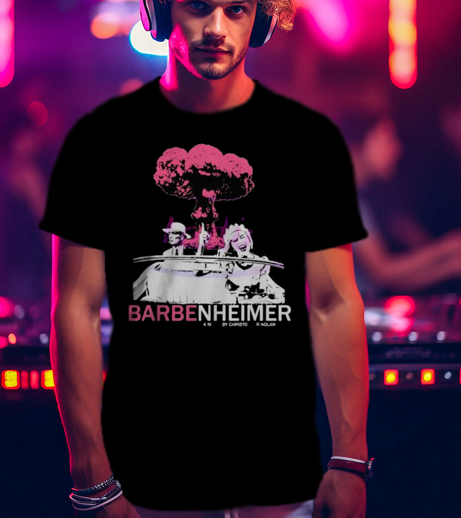 Vintage Barbenheimer A Movie By Christopher Nolan Comeon Baby Let’s Go Party T-Shirt
