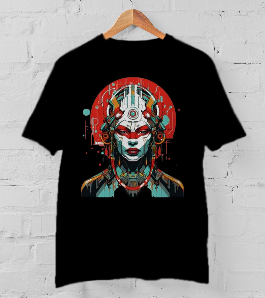 Eclipse Of Eternity Cyberpunk Futurist AI T-Shirt