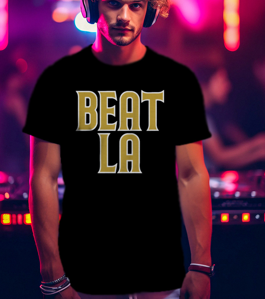 San Diego Beat LA Brown Text T-Shirt
