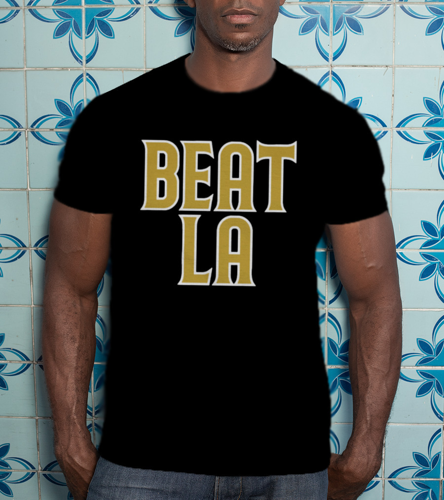 San Diego Beat LA Brown Text T-Shirt