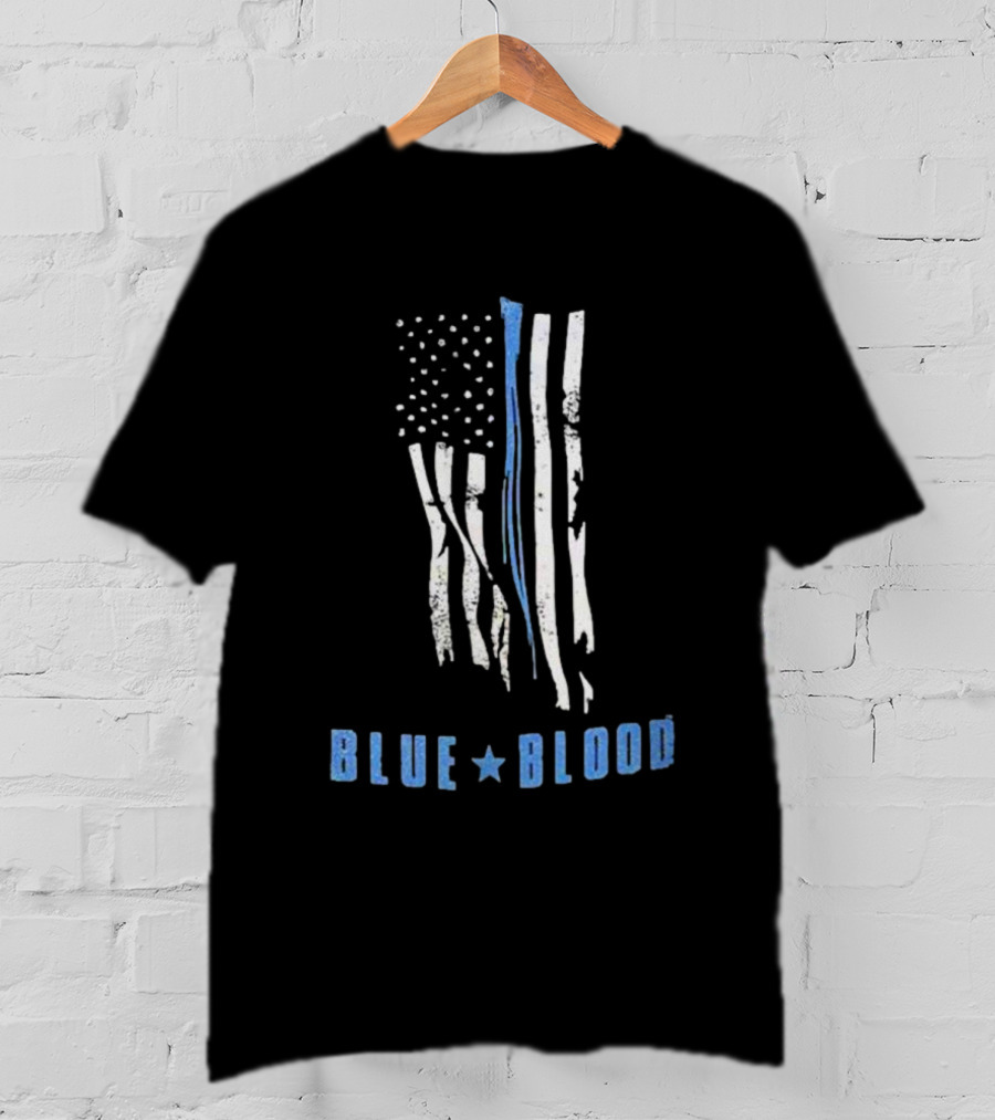 Blue Blood American Flag Thin Blue Line T-Shirt