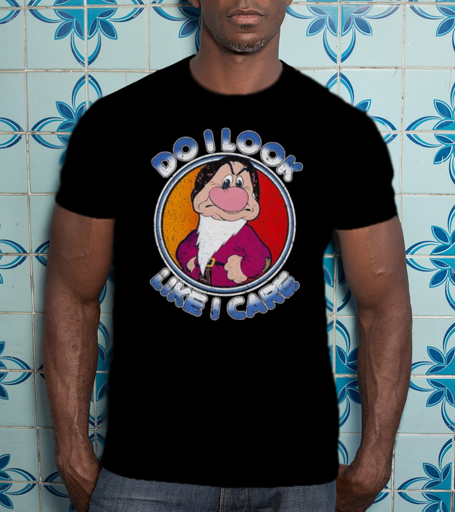 Grumpy Do I Look Like I Care Character T-Shirt
