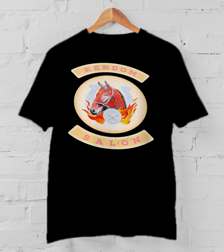 Kendom Saloon Horse Horseshoe Star Flames T-Shirt