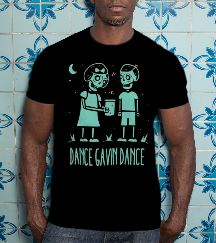 Blue Skull Dance Gavin Dance Under Moonlit Night T-Shirt