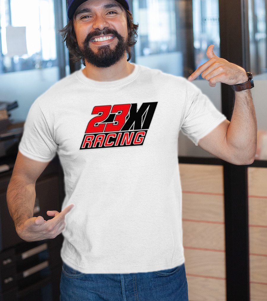 23XI Racing Checkered Flag Heather Charcoal 1-Spot T-Shirt