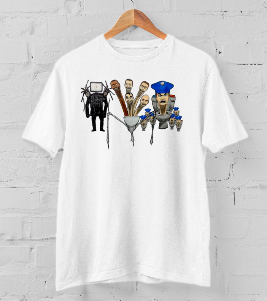 Skibidi Toilet Meme Character Mashup Extravaganza T-Shirt