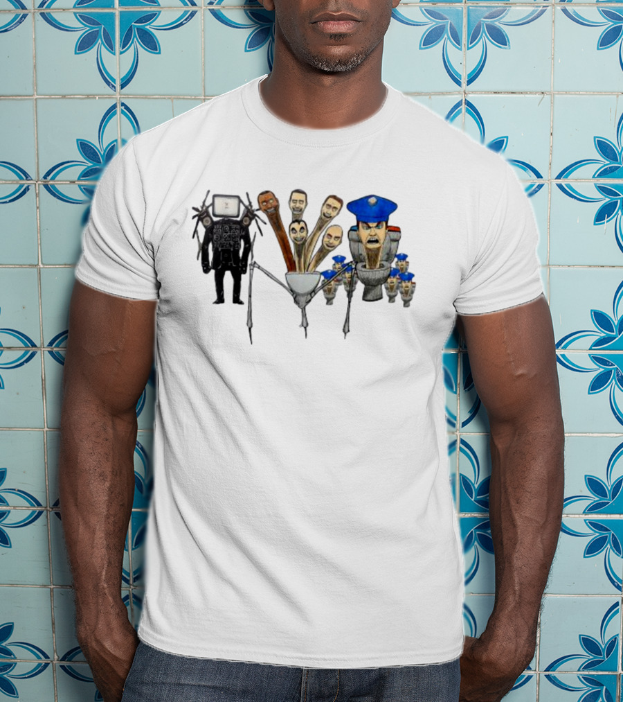 Skibidi Toilet Meme Character Mashup Extravaganza T-Shirt