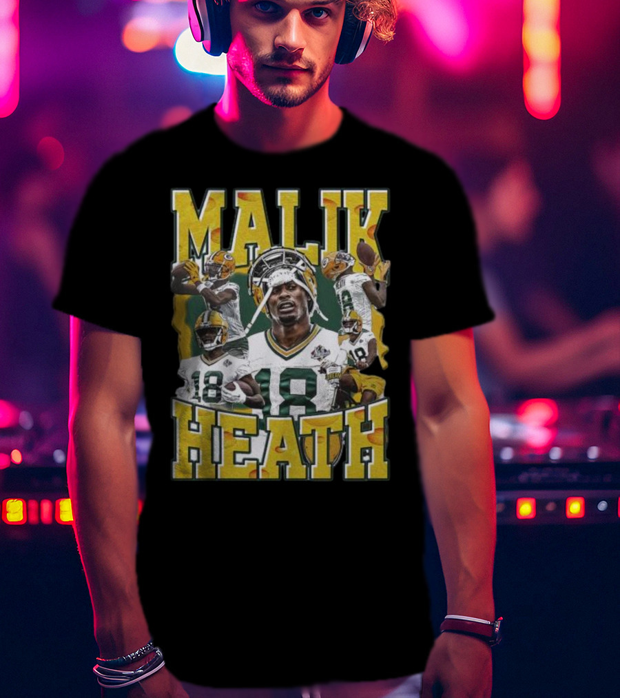 Malik Heath Green Bay Packers Football Player Collage T-Shirt