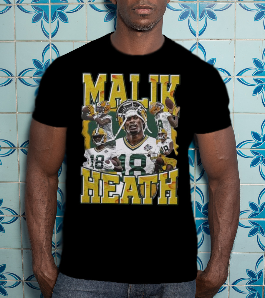 Malik Heath Green Bay Packers Football Player Collage T-Shirt
