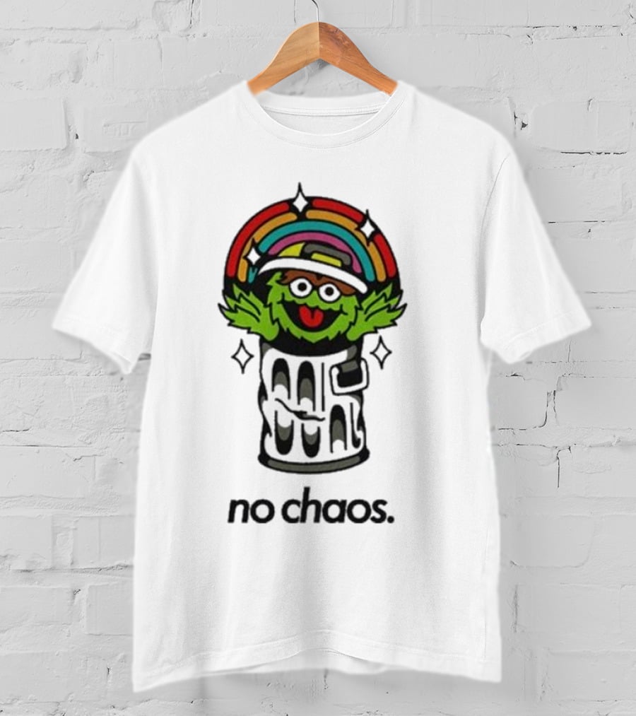 No Chaos Grouchy Rainbow Trash Can T-Shirt