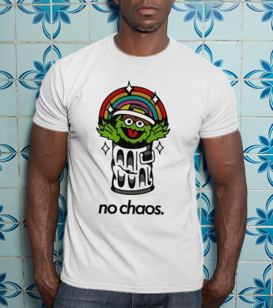 No Chaos Grouchy Rainbow Trash Can T-Shirt