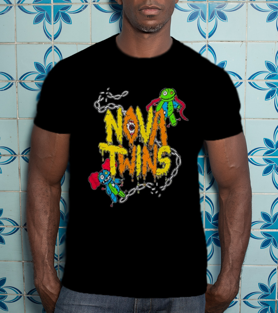 Nova Twins Voodoo Dolls With Chains And Colorful Characters T-Shirt