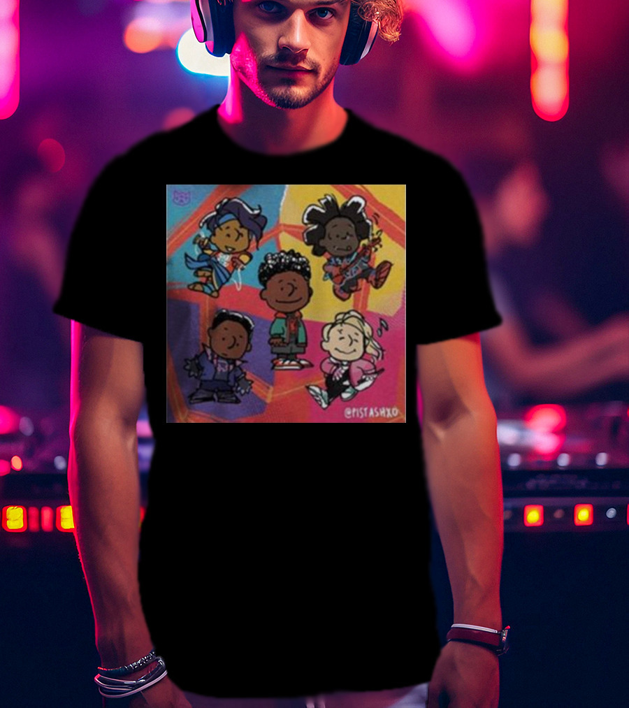 Peanuts Fanart Characters By Pistashxo With Vibrant Background T-Shirt