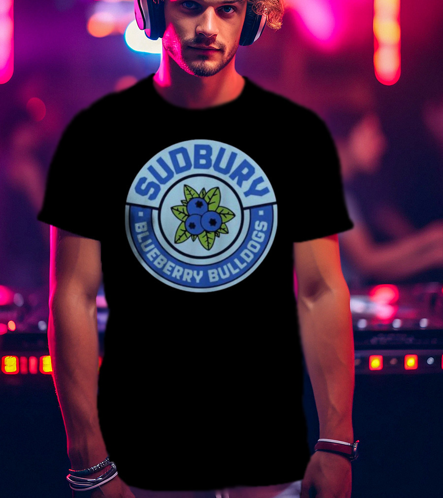 Sudbury Blueberry Bulldogs Logo Circle With Leaf And Fruit T-Shirt