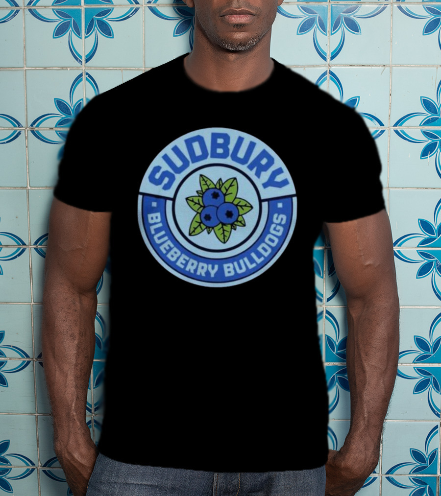 Sudbury Blueberry Bulldogs Logo Circle With Leaf And Fruit T-Shirt