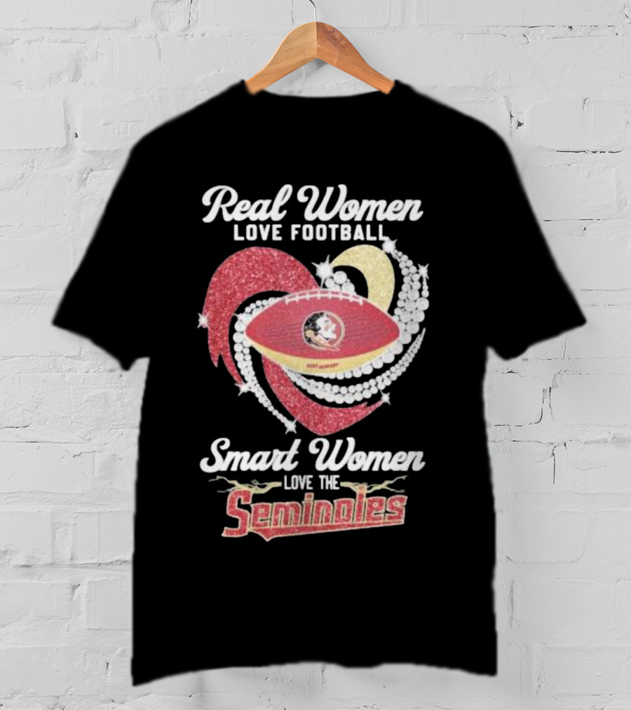 Real Women Love Football Smart Women Love The Seminoles Football T-Shirt