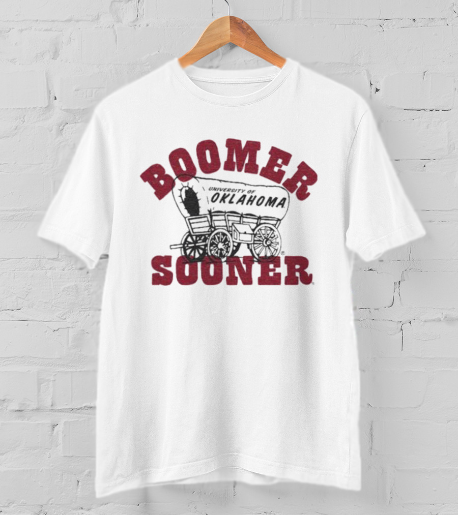 Boomer Sooner University Of Oklahoma Wagon Design Ash T-Shirt