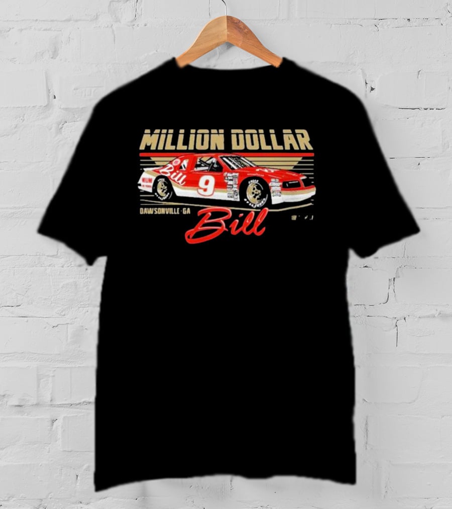 Million Dollar Bill Elliott Checkered Flag Sports Car Dawsonville GA T-Shirt
