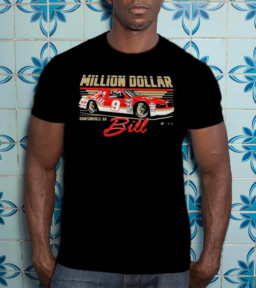 Million Dollar Bill Elliott Checkered Flag Sports Car Dawsonville GA T-Shirt