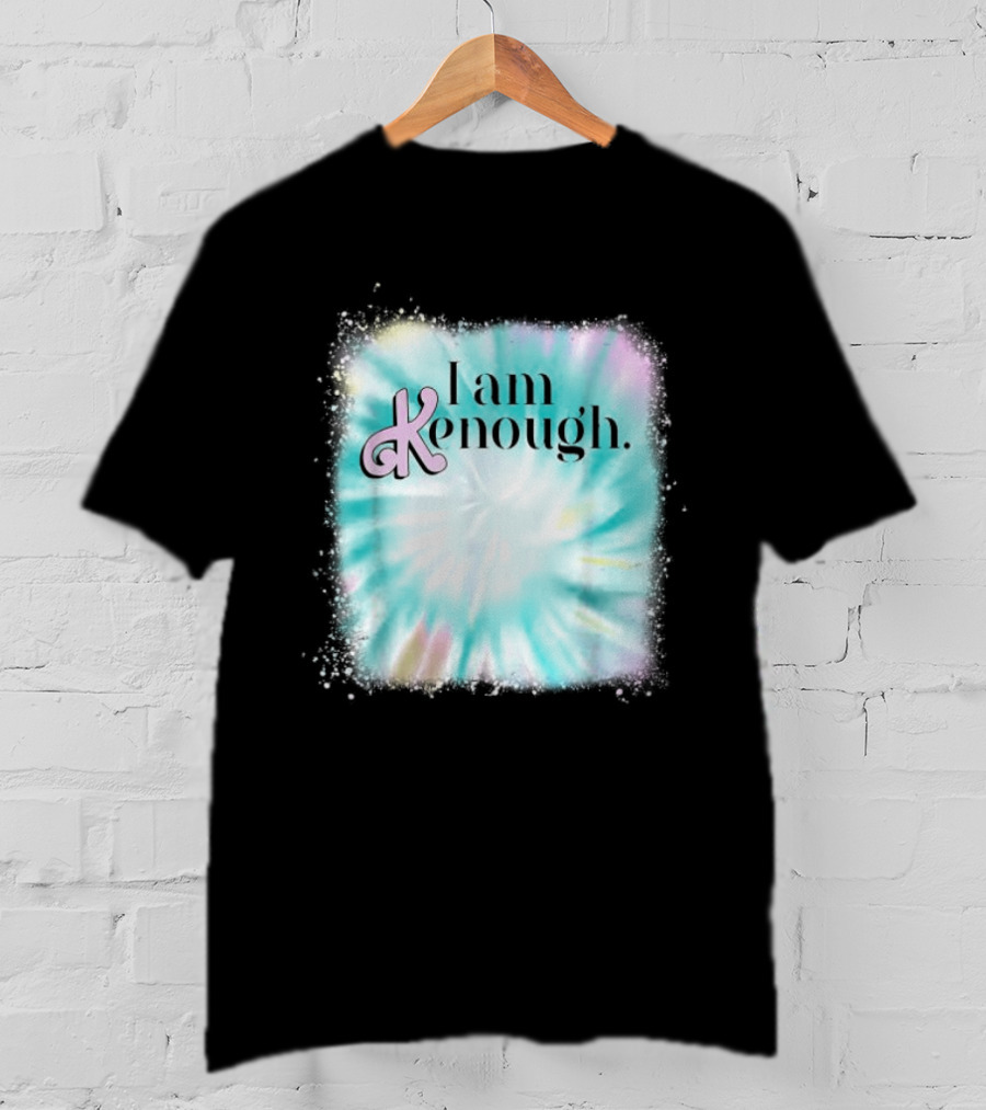 Pinky Ken I Am Ken Enough Tie-Dye Spiral Text T-Shirt