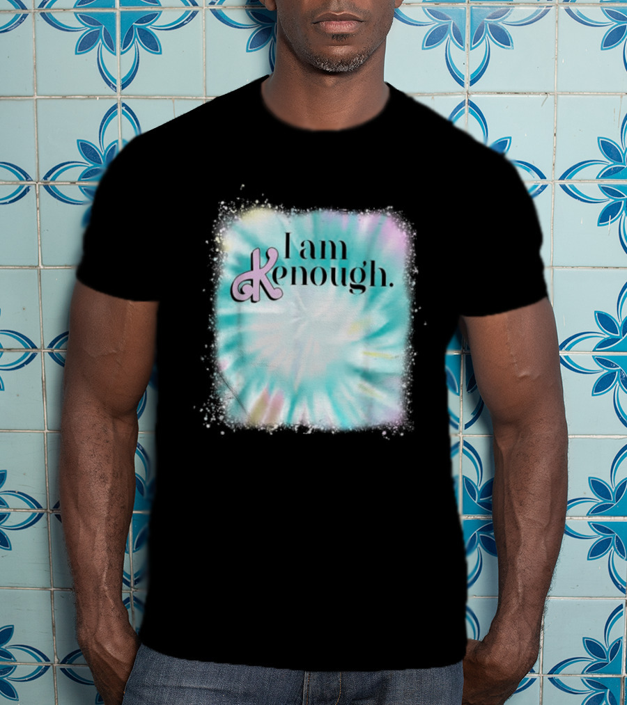 Pinky Ken I Am Ken Enough Tie-Dye Spiral Text T-Shirt