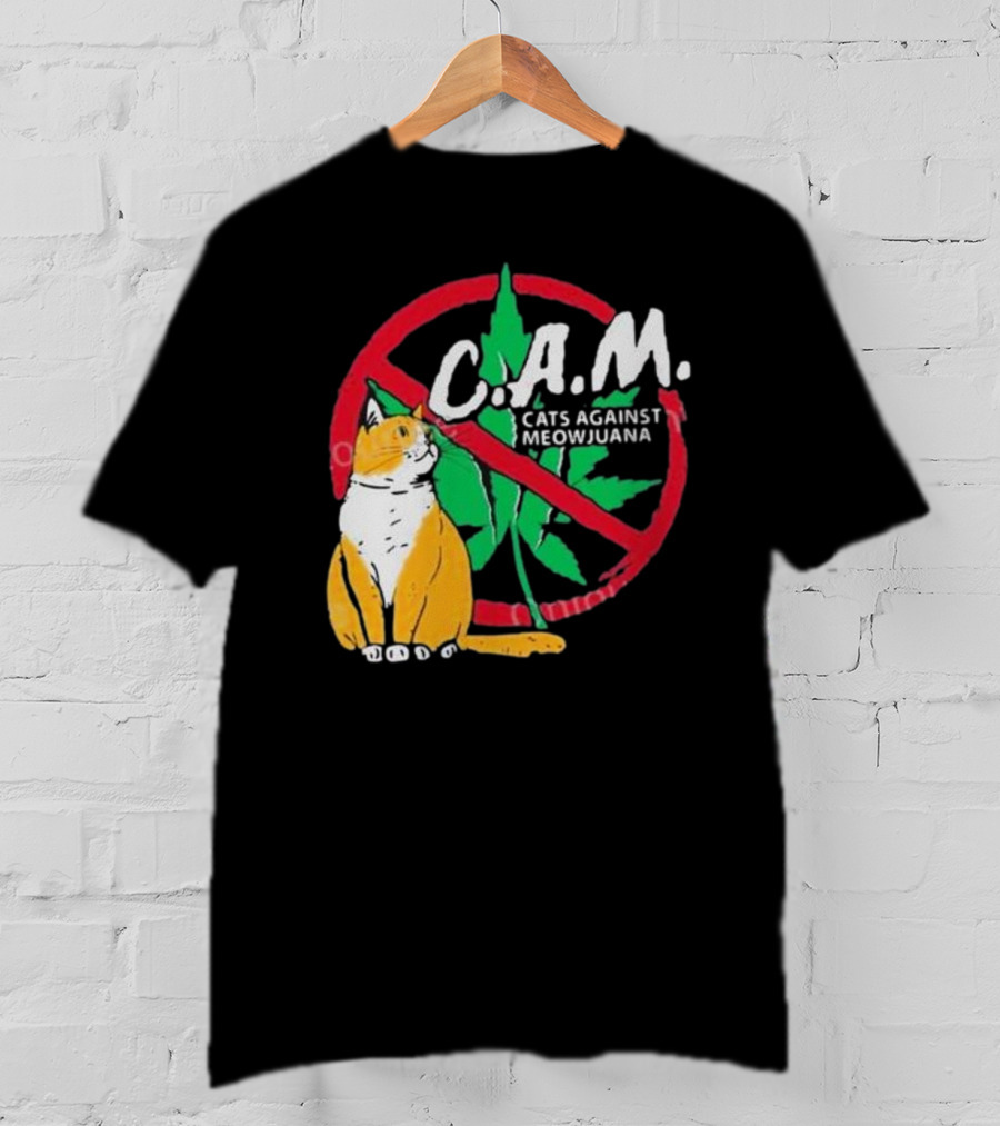 C.A.M. Cats Against Meowijuana Leaf With Tabby T-Shirt