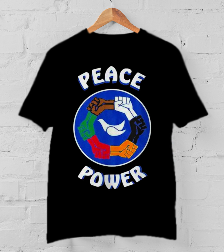 Peace Power Unity Fists Circle Dove Chocolate Skateboards T-Shirt
