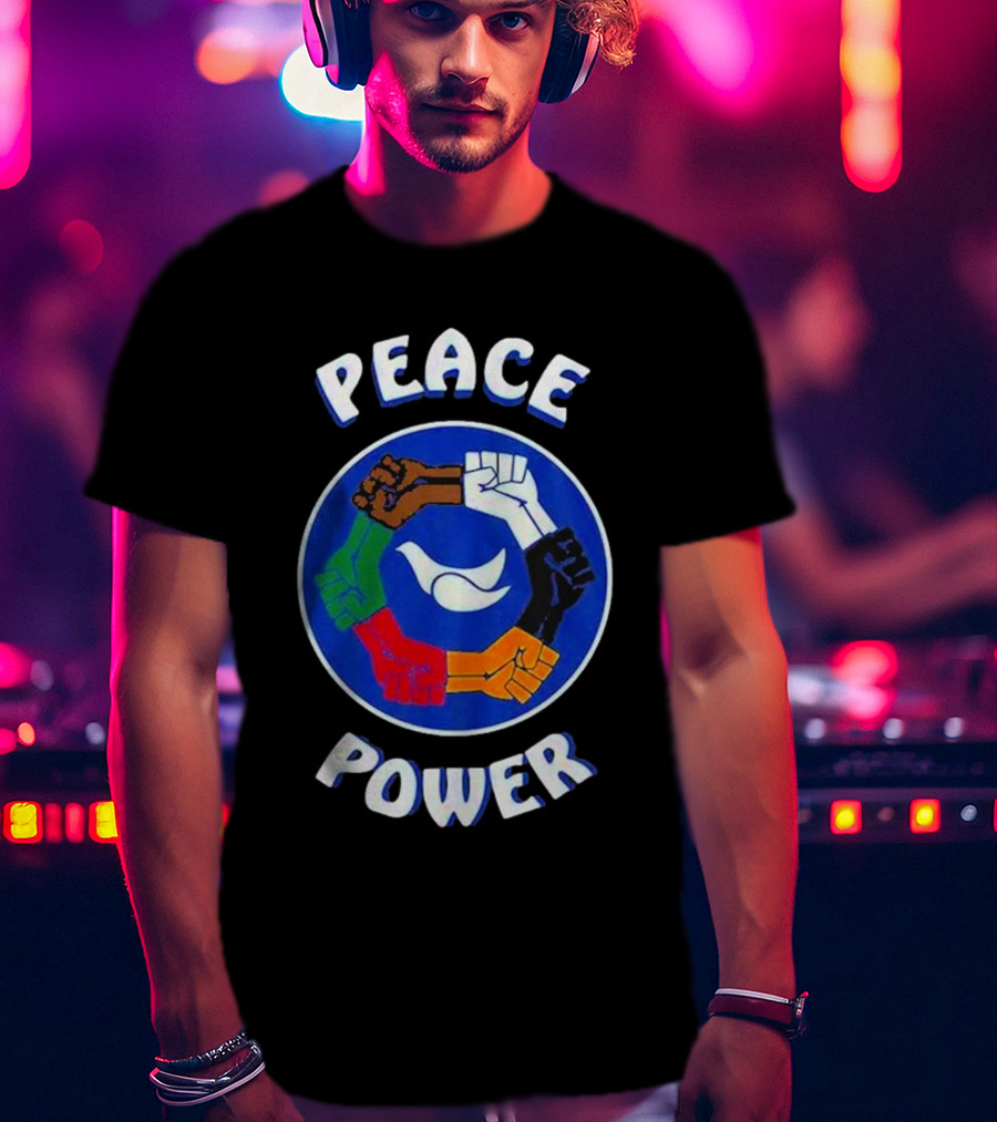 Peace Power Unity Fists Circle Dove Chocolate Skateboards T-Shirt