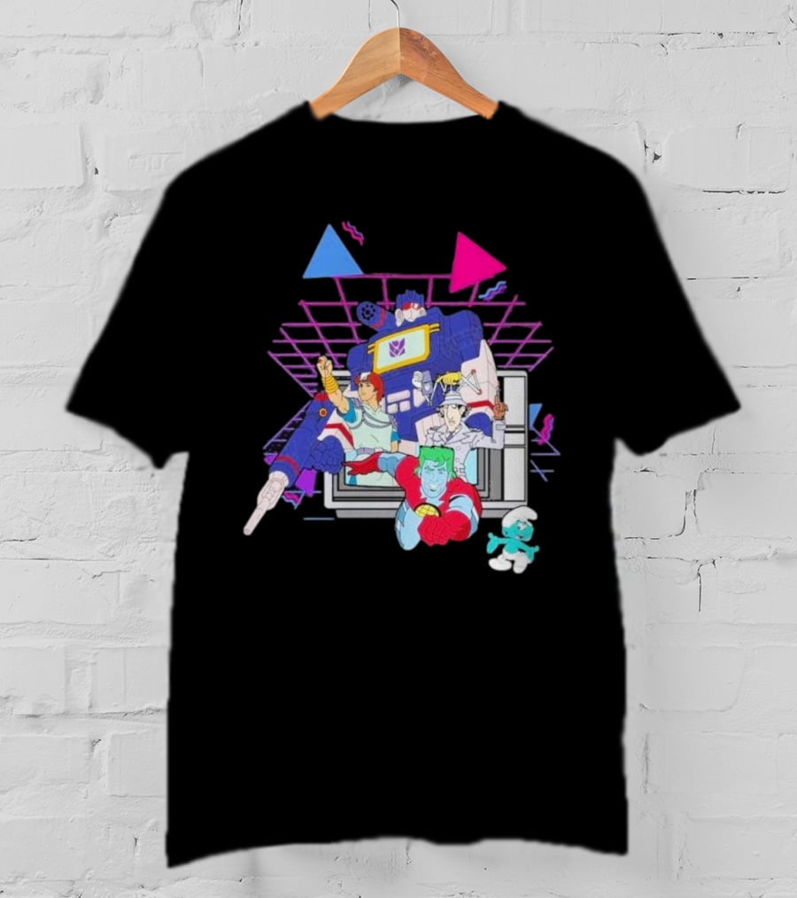 Retro Roll-Call From Iconic 80s Cartoon Heroes And Transforming Robot Adventures T-Shirt
