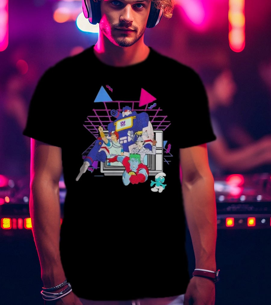 Retro Roll-Call From Iconic 80s Cartoon Heroes And Transforming Robot Adventures T-Shirt