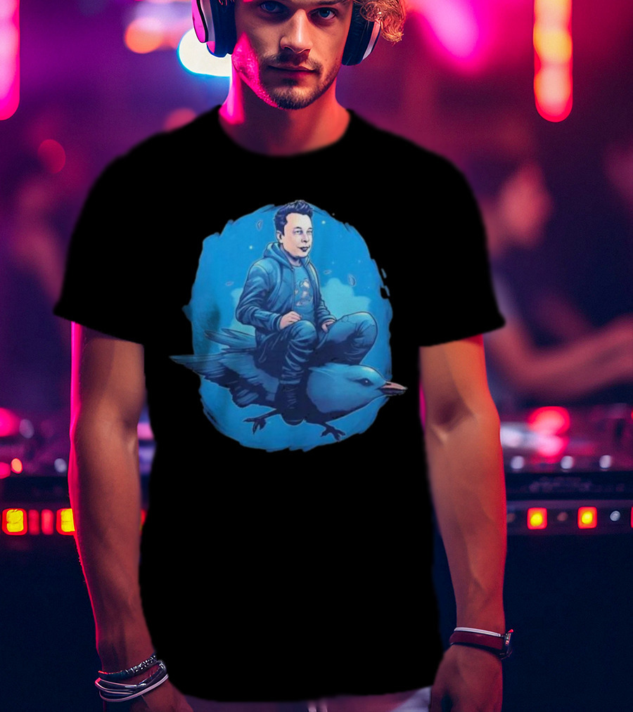 Twittering Along Flying Adventure With Bird Eccentric Tech T-Shirt