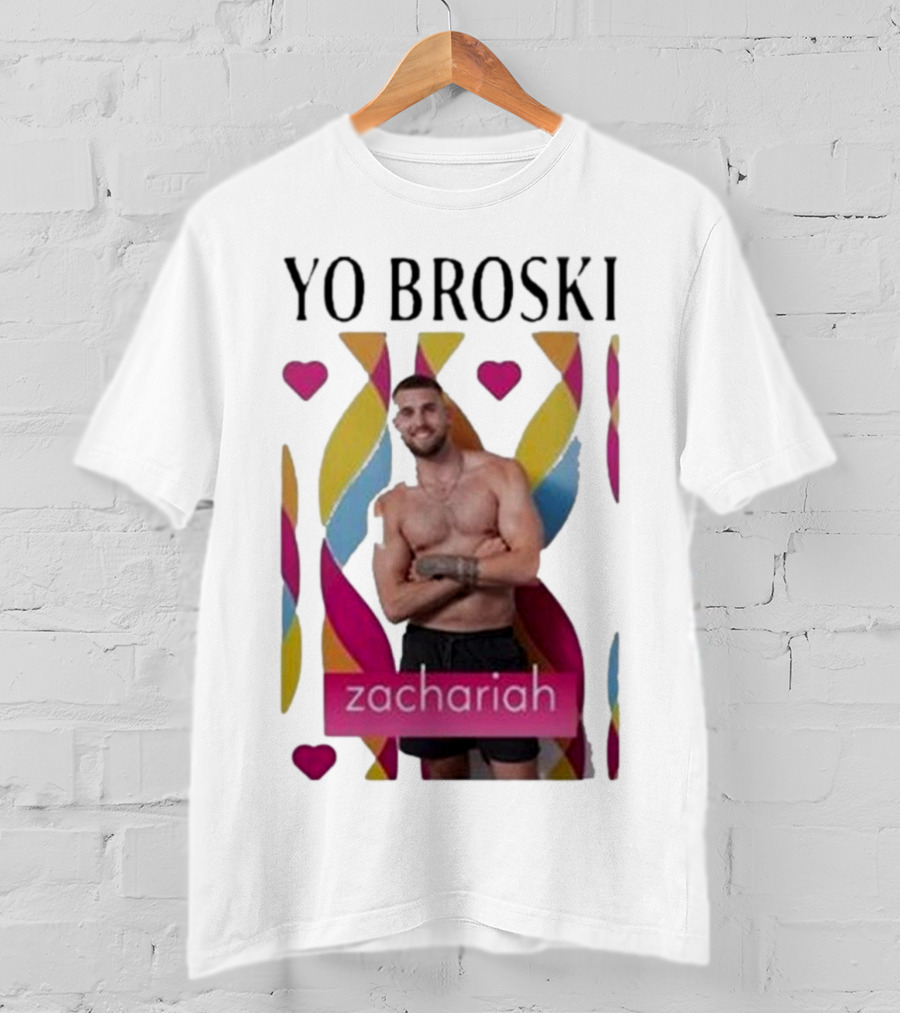 Yo Broski Zachariah Colorful Abstract Hearts T-Shirt