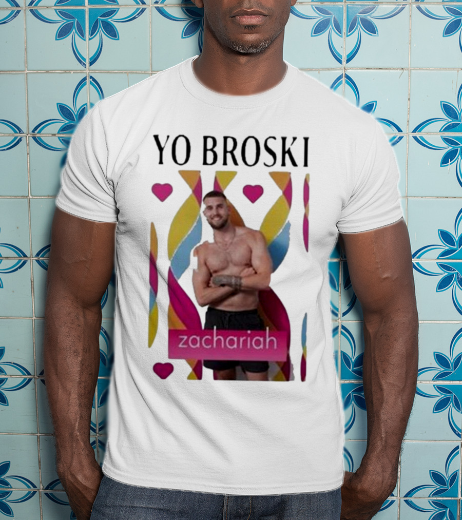 Yo Broski Zachariah Colorful Abstract Hearts T-Shirt