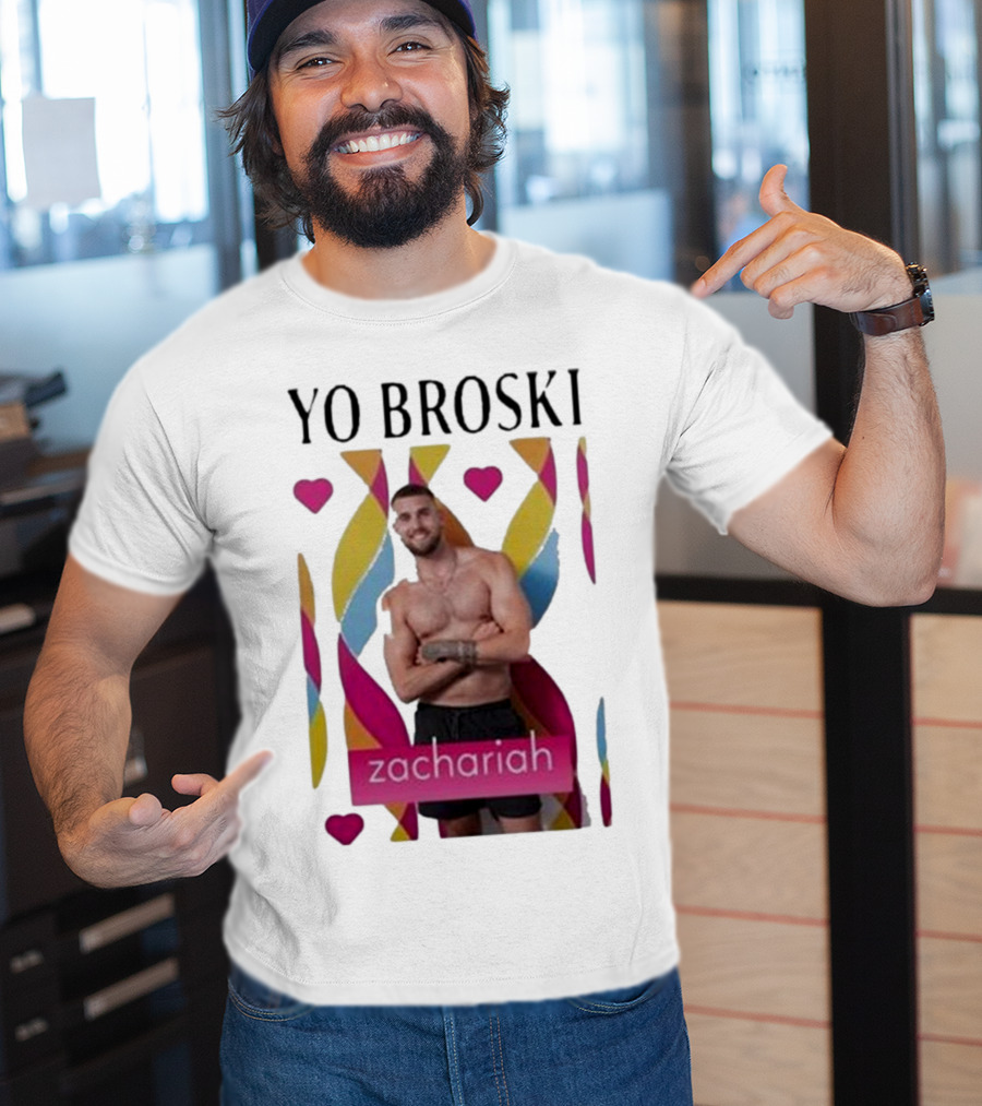 Yo Broski Zachariah Colorful Abstract Hearts T-Shirt