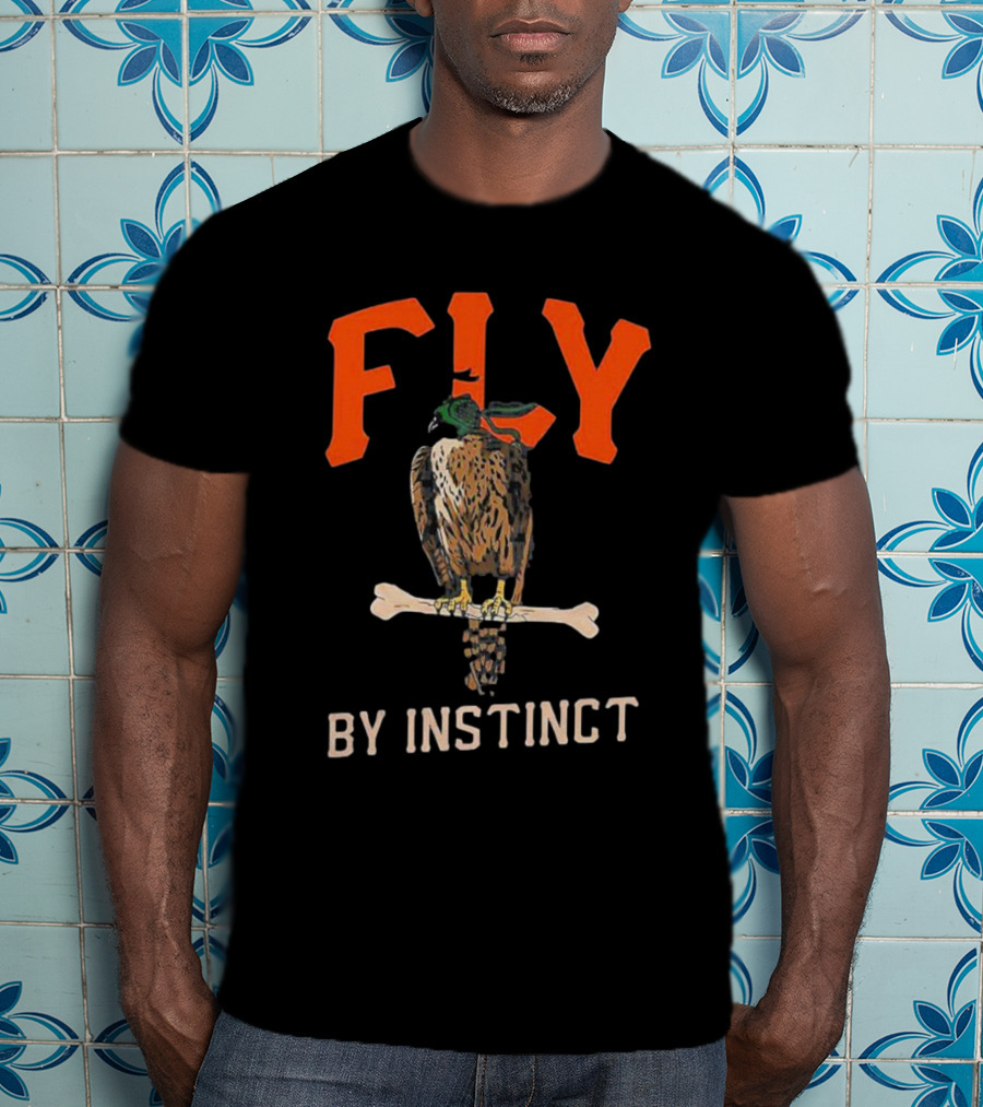 Fly By Instinct Falcon On Bone Perch T-Shirt