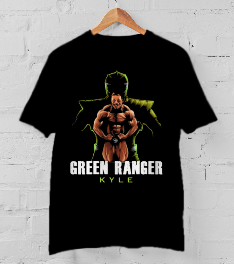 GREEN RANGER KYLE Muscular Hero Pose T-Shirt